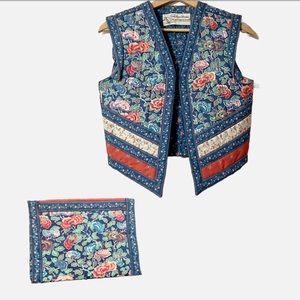 Vintage Vicky Lynn Bardon Suttles And Seawinds Quilted Vest S & Matching Handbag